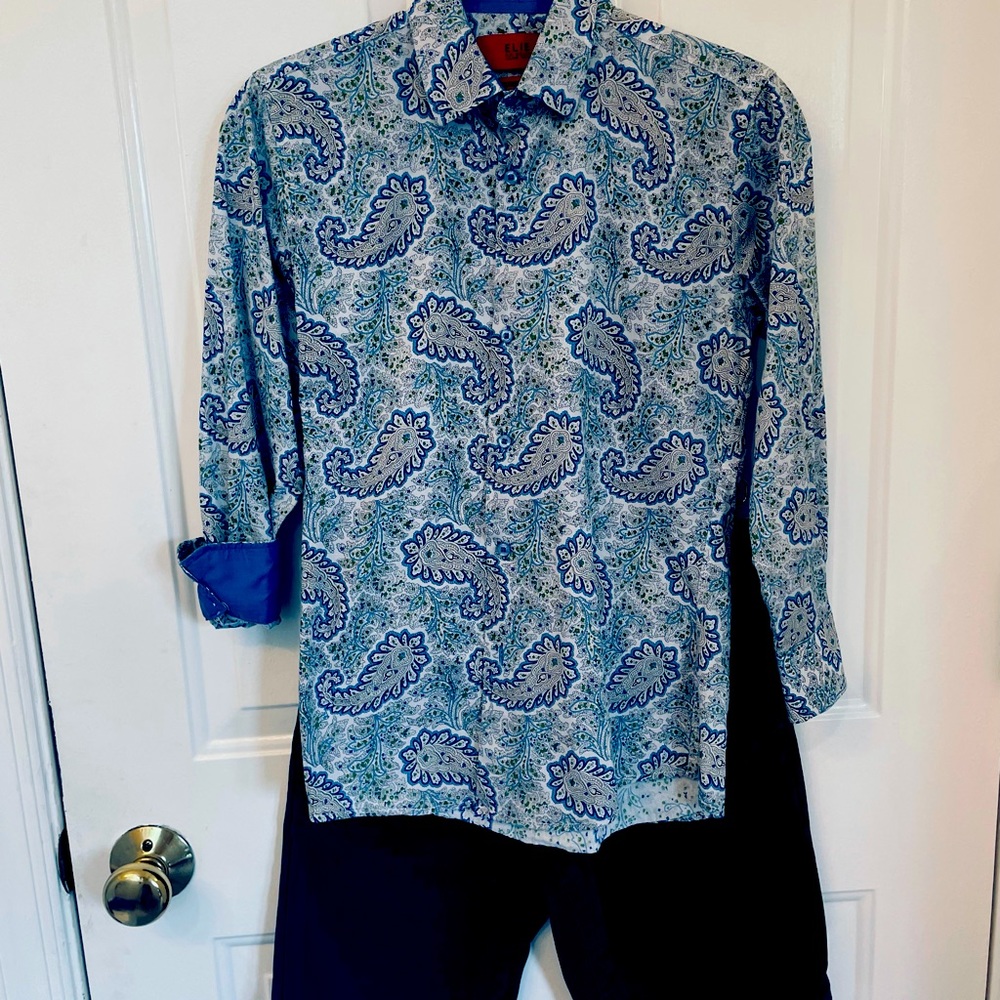 New Elie dress shirt with old Navy navy shorts